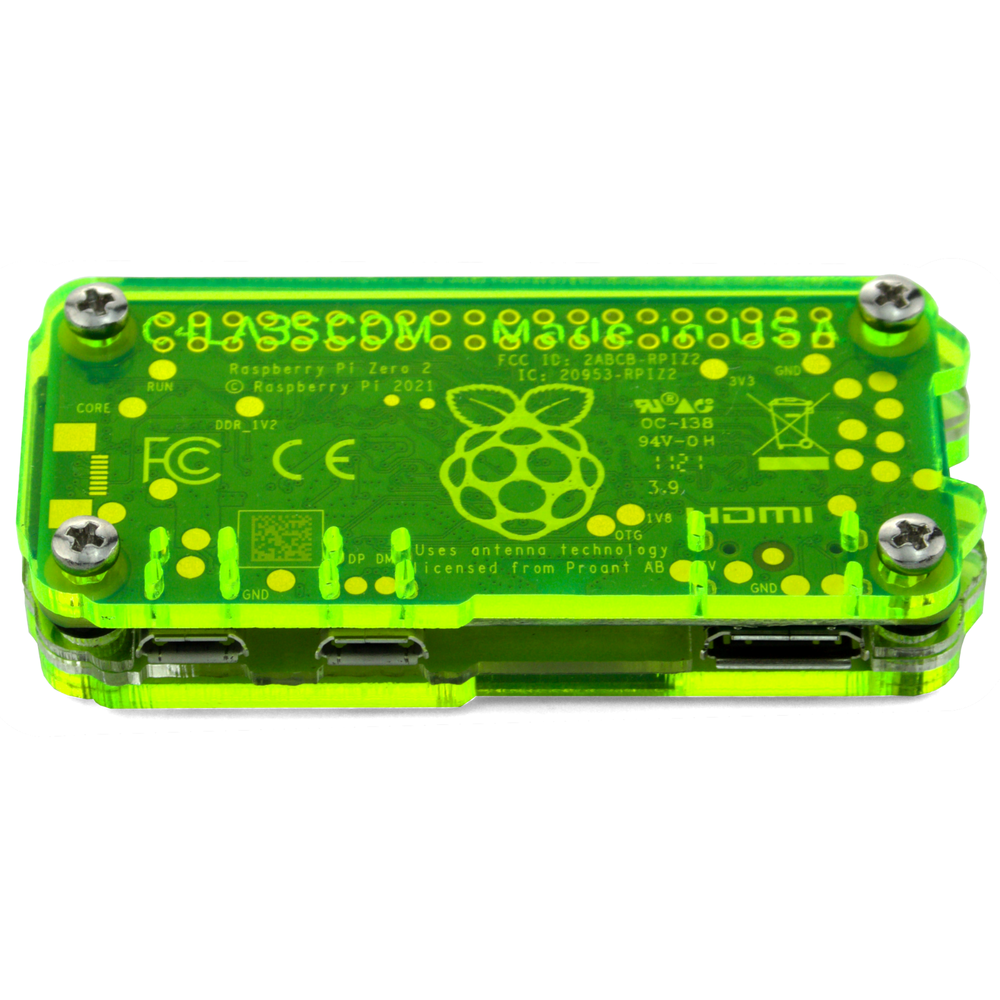 C4Labs Zebra Zero Heatsink Case for Raspberry Pi Zero 2 - Color & Size Options