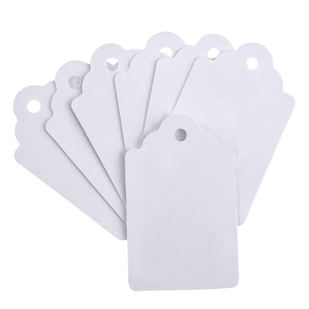 1000pcs Price Tags Without String, 1.75" x 1.093" White no string,