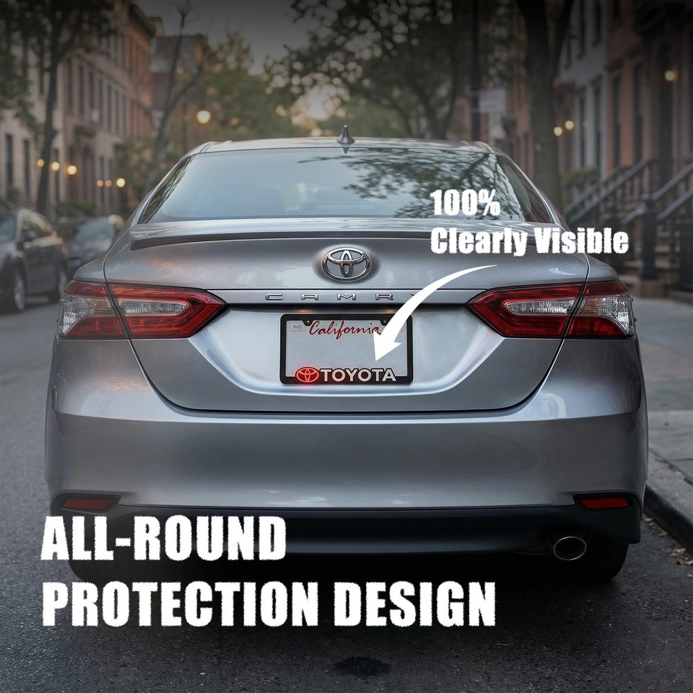 2pcs-Toyota-black license plate frame(Plastic) Practical