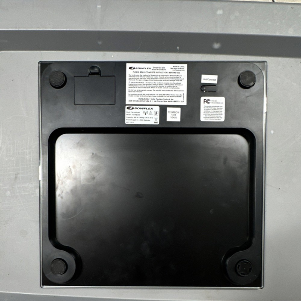 Bowflex 7224FBOW Smart Scale Black Digital Display Body Fat & Water Analyzer