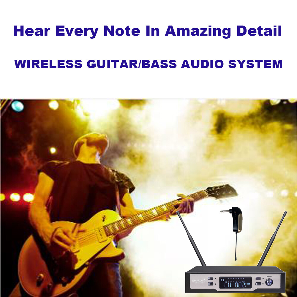 Wireless UHF Guitar Microphone System Guitar Straight pug Angled Microphone Mic