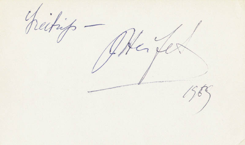 JASCHA HEIFETZ - AUTOGRAPH SENTIMENT SIGNED 1969