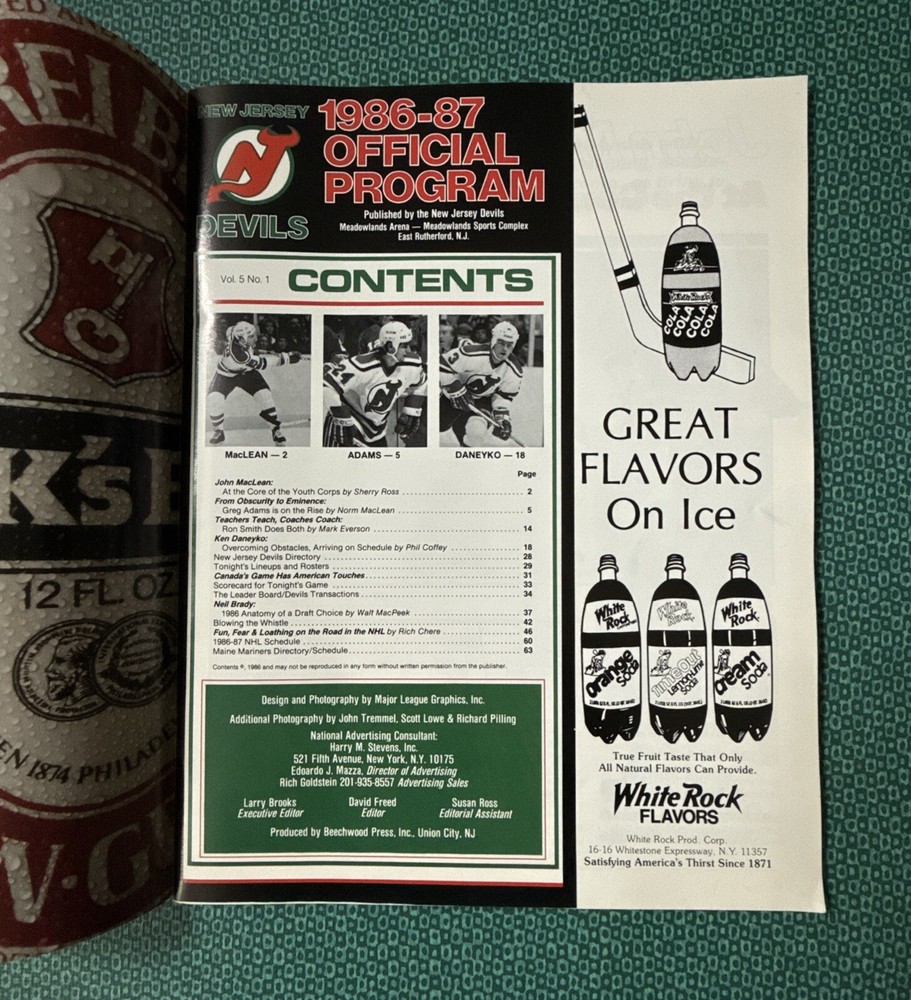 New Jersey Devils Program 1986/87 SIGNED By 7 Devils Players - JSA Certified