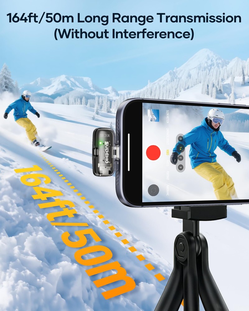 Wireless Mini Lavalier Microphones for iPhone iPad Android with Charging Case...