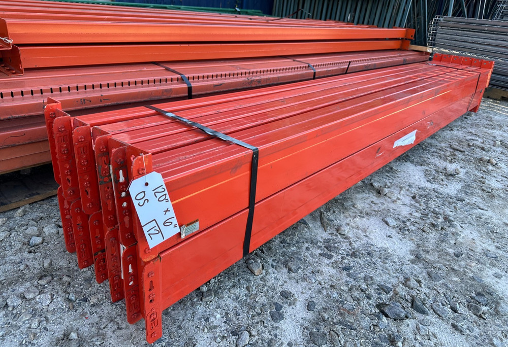 120" Teardrop pallet rack beams