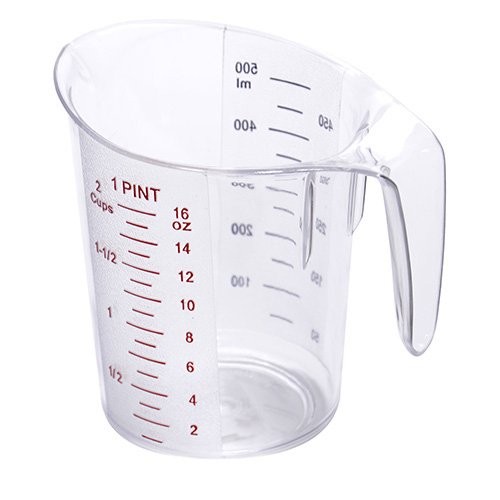 Value Series MEA-50PC Polycarbonate Measuring Pitcher - 1/2 Quart Capacity