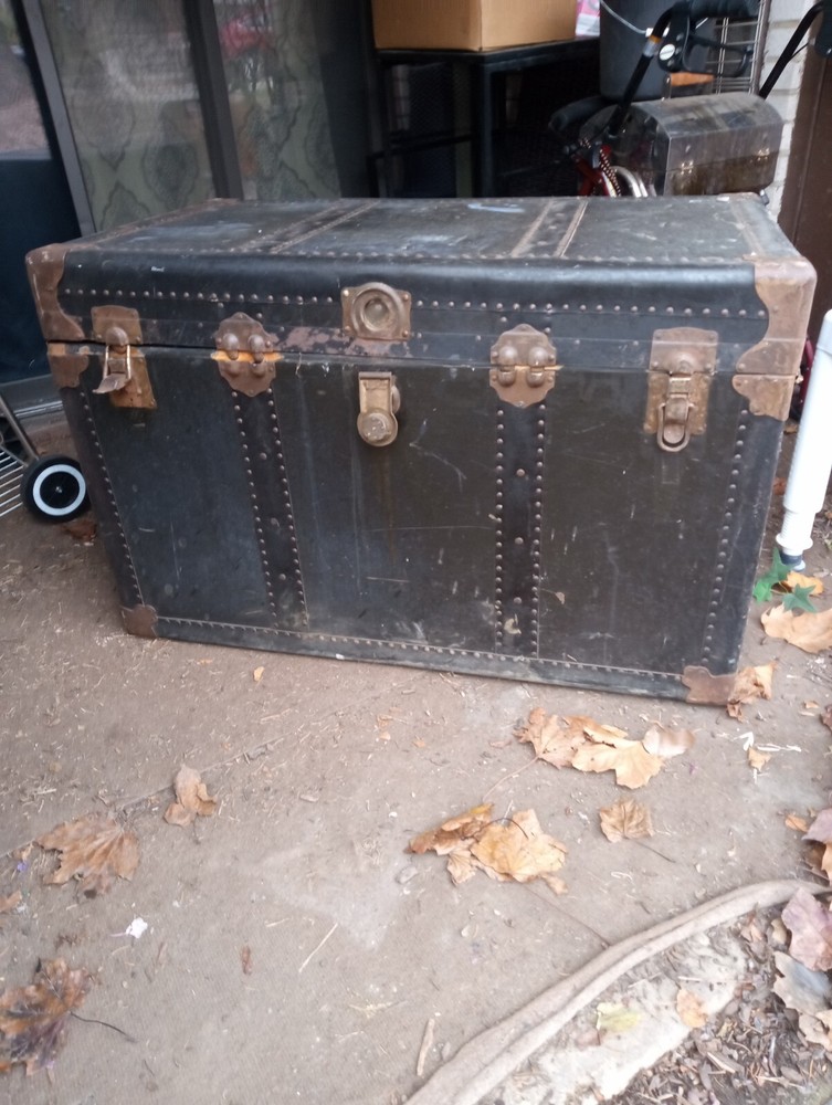 Antique Education Corps Foot Locker Chest