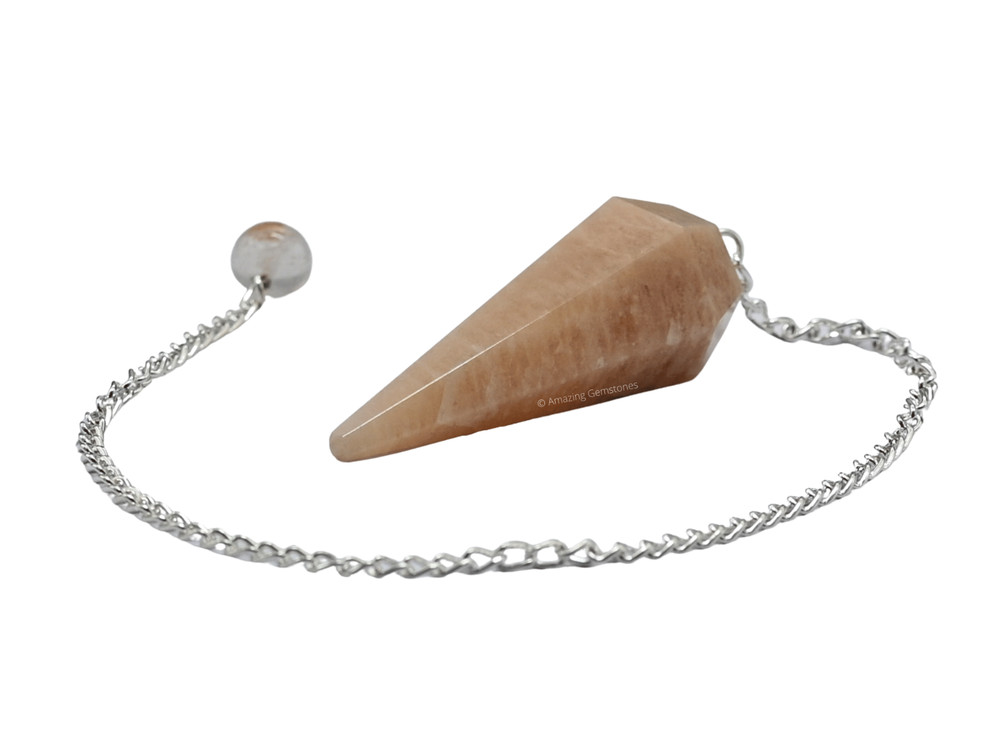 Cream Moonstone Dowsing Crystal Pendulum