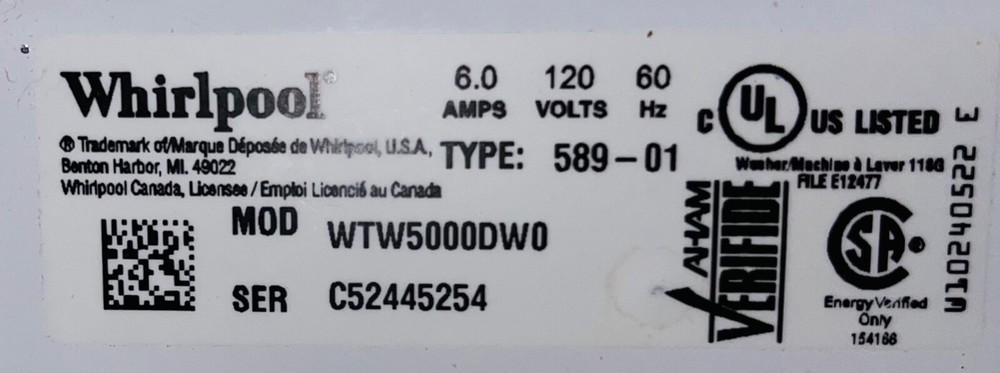 Whirlpool Matching Washer & Dryer Set, white, clean, high efficiency