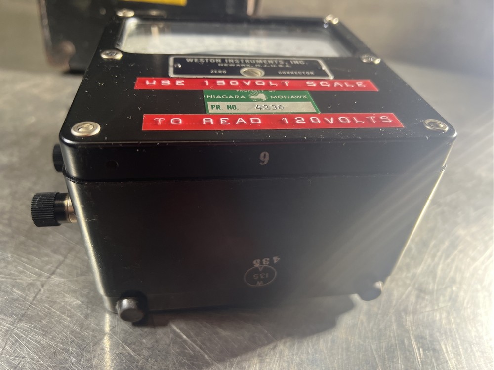 Vtg Weston Electrical Instrument AC Voltmeter Zero Corrector Model 433 With Case