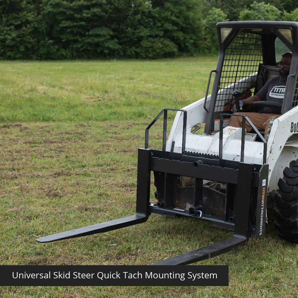 Titan Attachments Class 3 Step-Through Pallet Fork Frame Attachment, 48” Blades