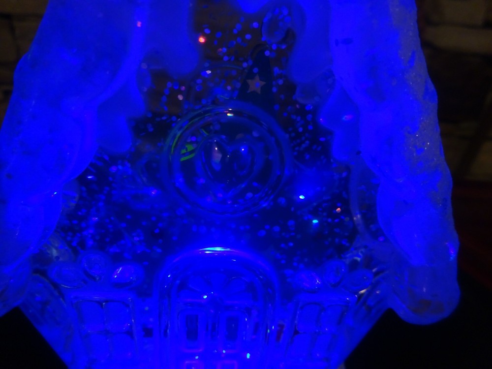Hallmark Snow Globe Magic Lighted Color Changing Gingerbread House w Tree No Box