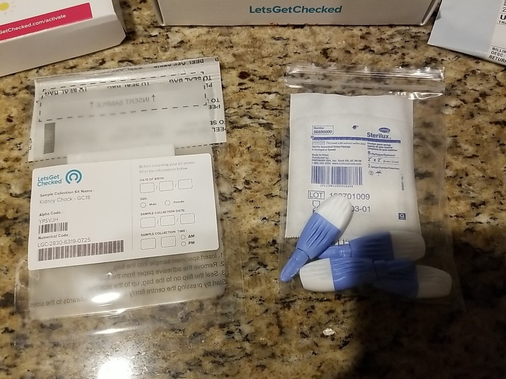 Lets Get Checked Kidney Check Kit Home Test *Open-box/New*
