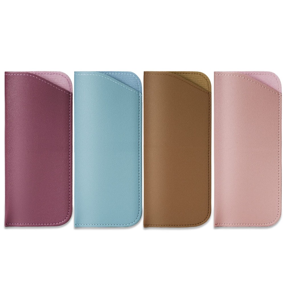4 Pack Soft Eyeglasses Case Portable Leather Glasses Pouch Sunglasses Case