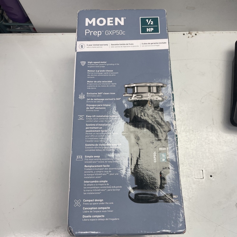 Moen GXP50C PRO The Prep Series 1/2 HP Continuous Feed Garbage Disposal