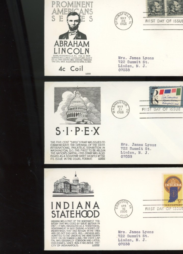 CS Anderson Cachets fdc 72 set d (ip