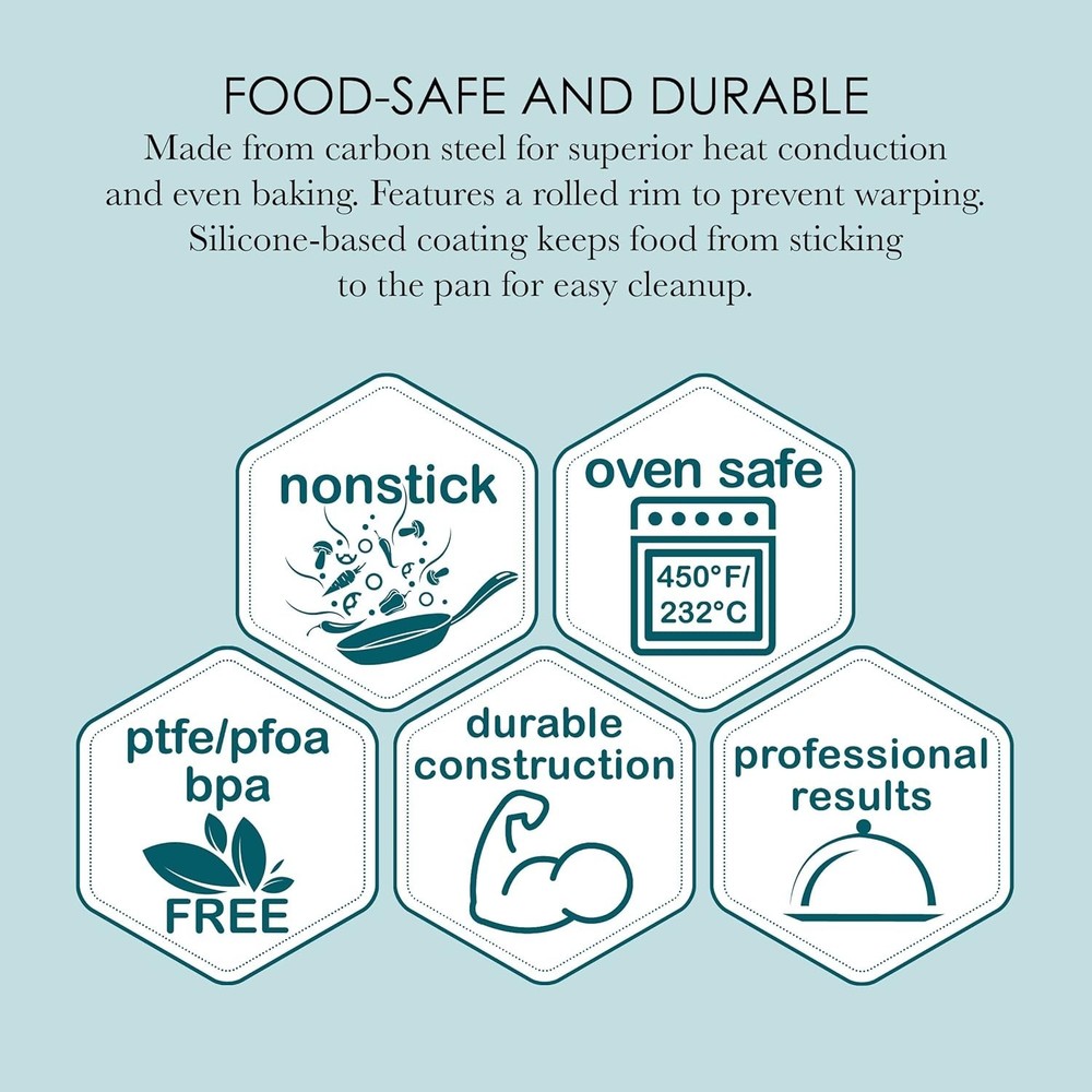 Professional 8-Piece Non-Stick Bakeware Set in Silver - Ultimate Baking Kit