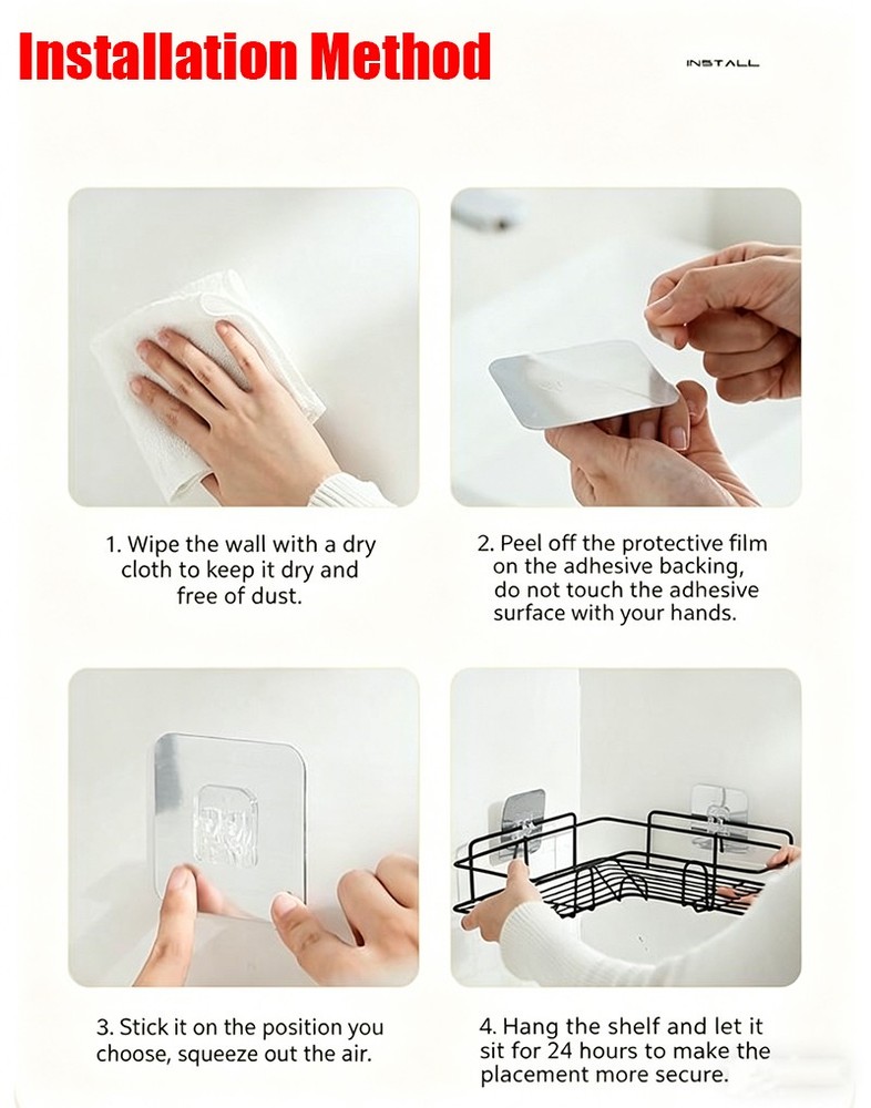 Triangular Shower Caddy Wall Mount Shelf Kitchen Bathroom Storage Organizer Rack