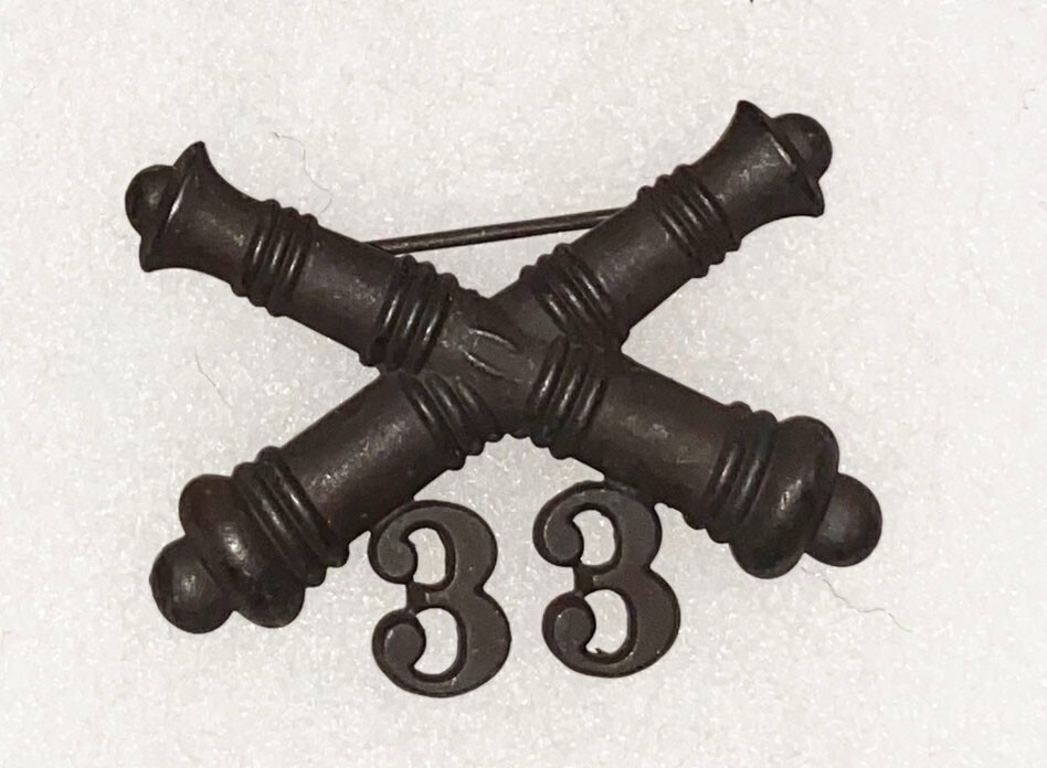 Pre-WWI 33rd Coast Artillery Collar Badge