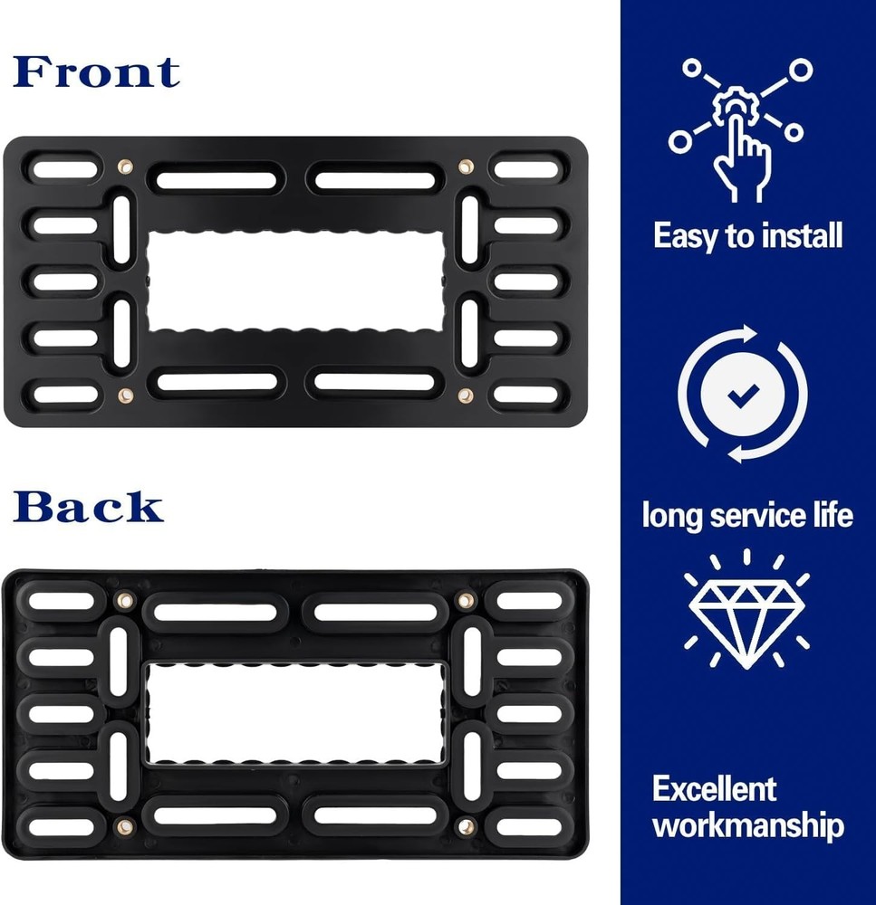 No Drill Front License Plate Bracket- Front License Plate Mounting Kit，Universal