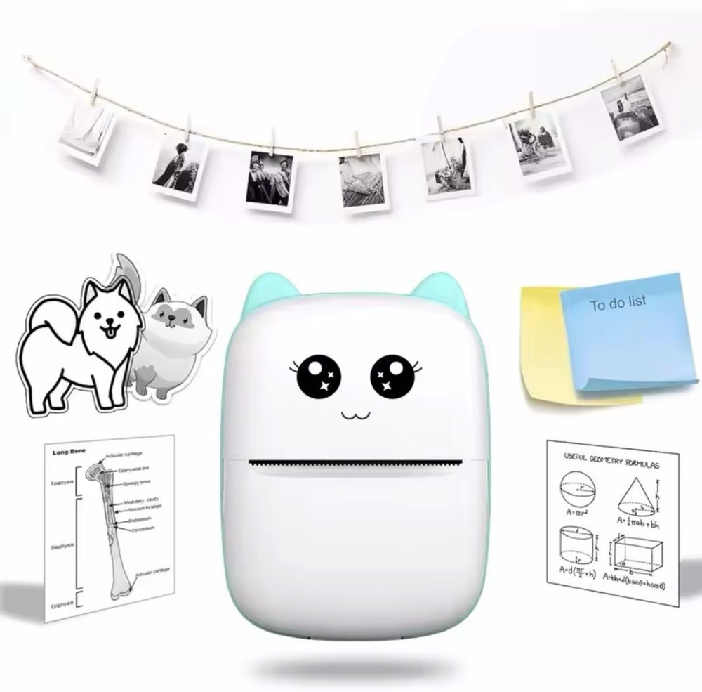 Mini Cat Thermal Printer Bluetooth – Photos, Labels, Notes – iOS/Android