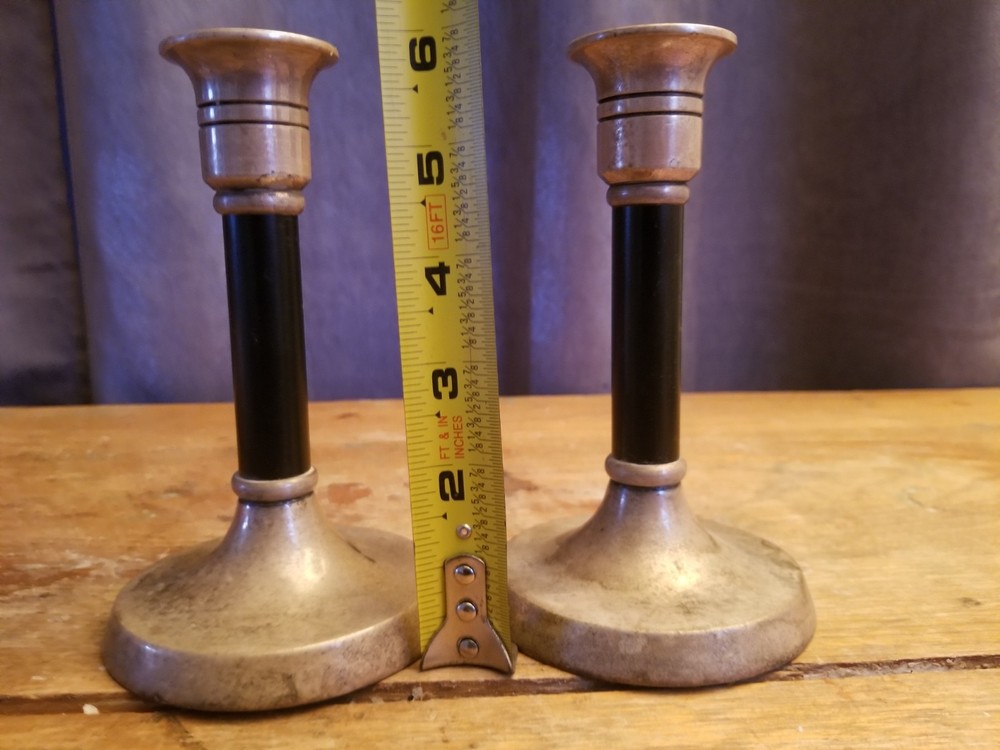 2 Vintage Antique Candlestick Holders