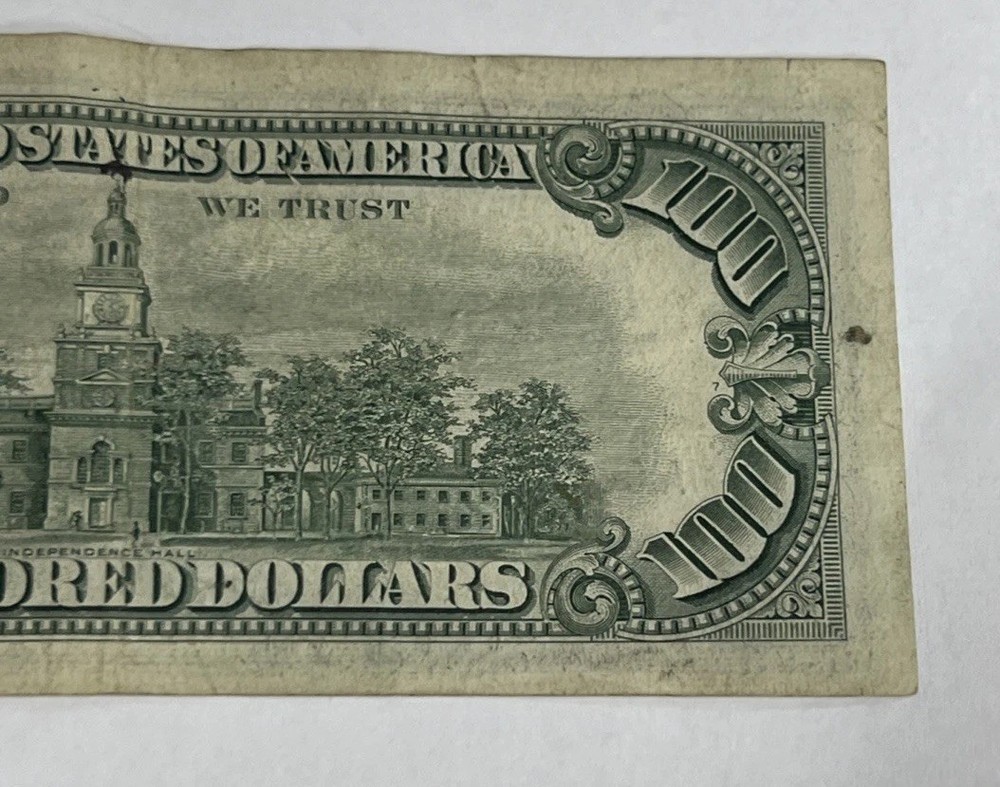 1966-A Series One Hundred Dollar Note Red Seal A00715280A