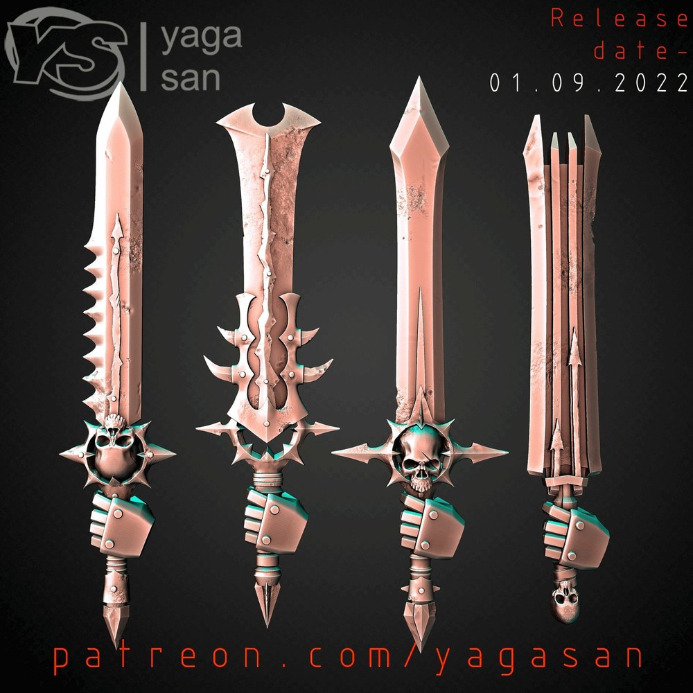 DARK CHAOS POWER SHARP SWORDS SET (4U) (LEFT)