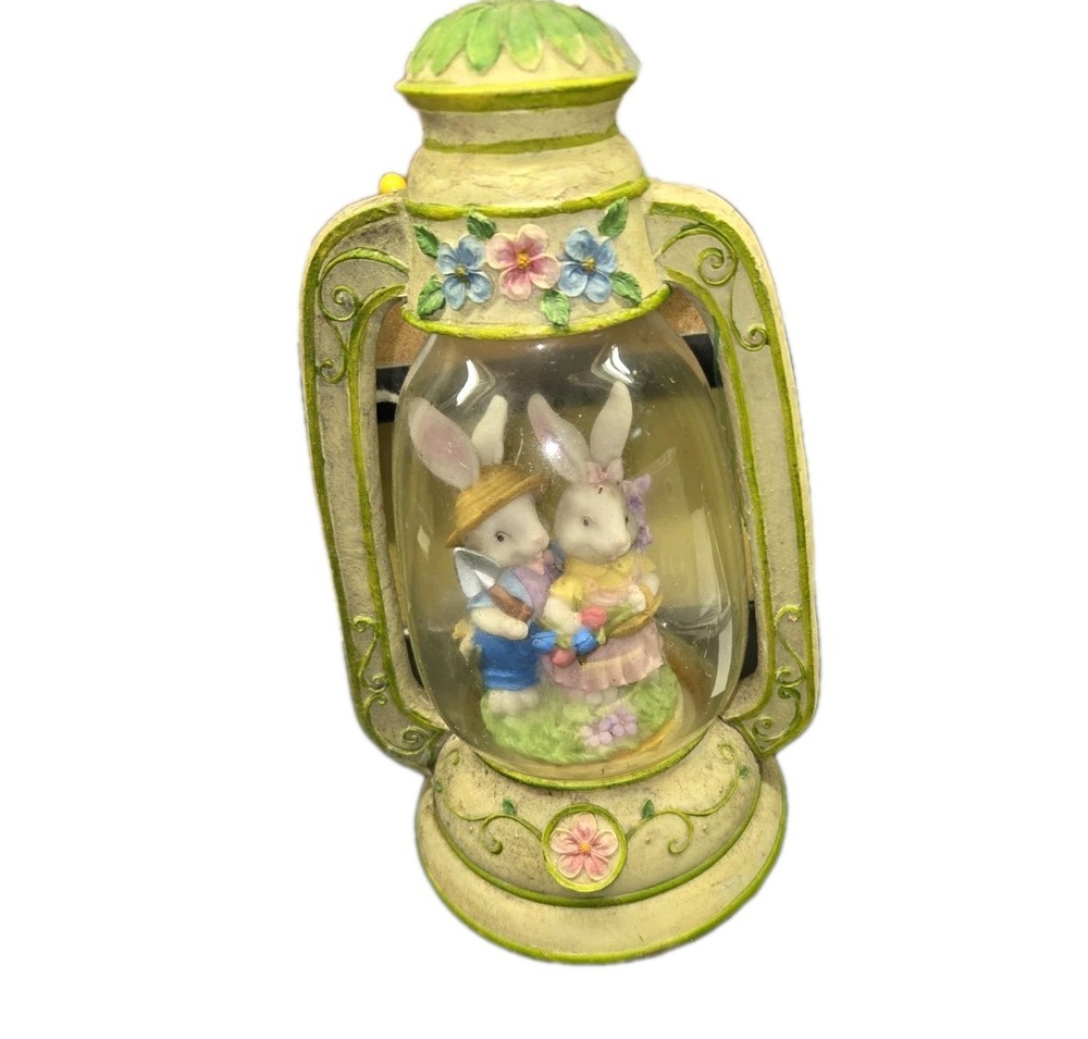 Bunny Globe Lantern LED Wire Runs By Batteries