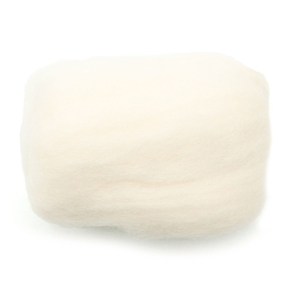 Natural Wool Roving .3oz Off White