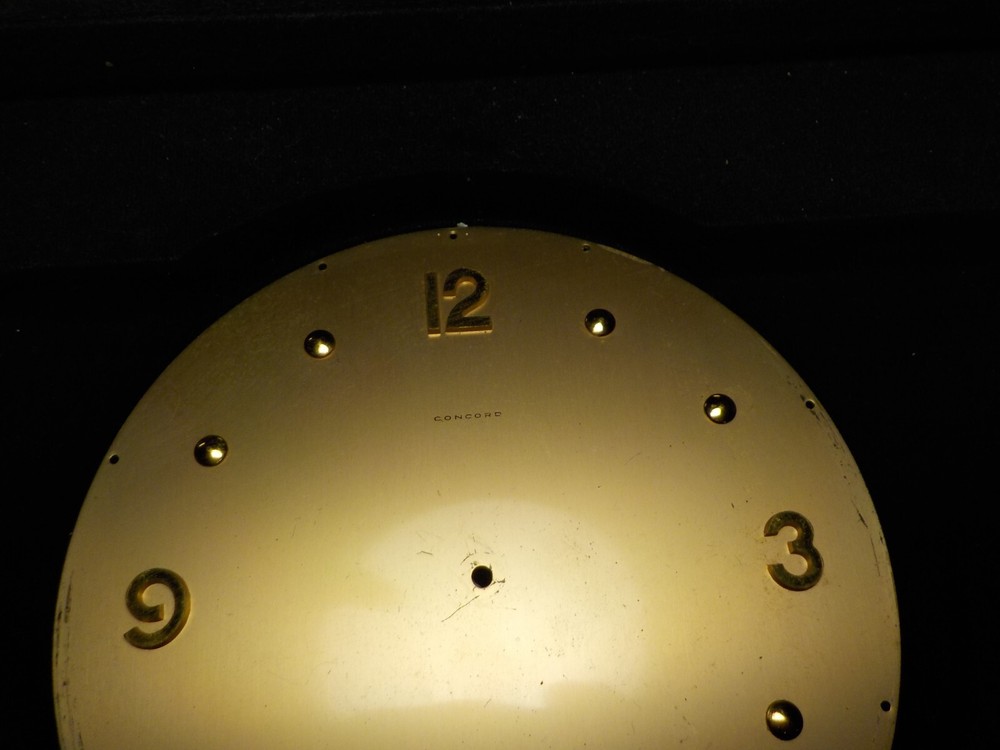 VINTAGE CONCORD SALESMAN SAMPLE CLOCK WITH CASE CLOCKMAKER