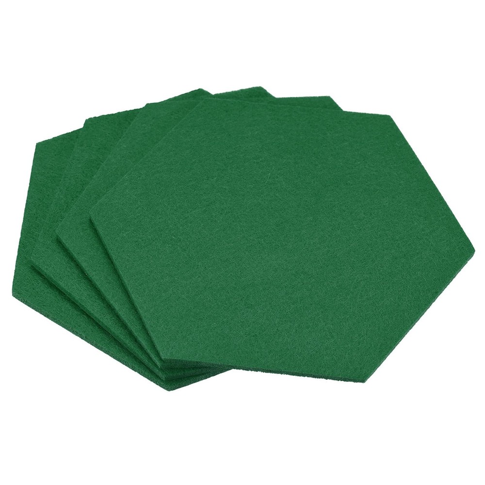 Felt Coasters 4pcs Hexagonal Green Tampons