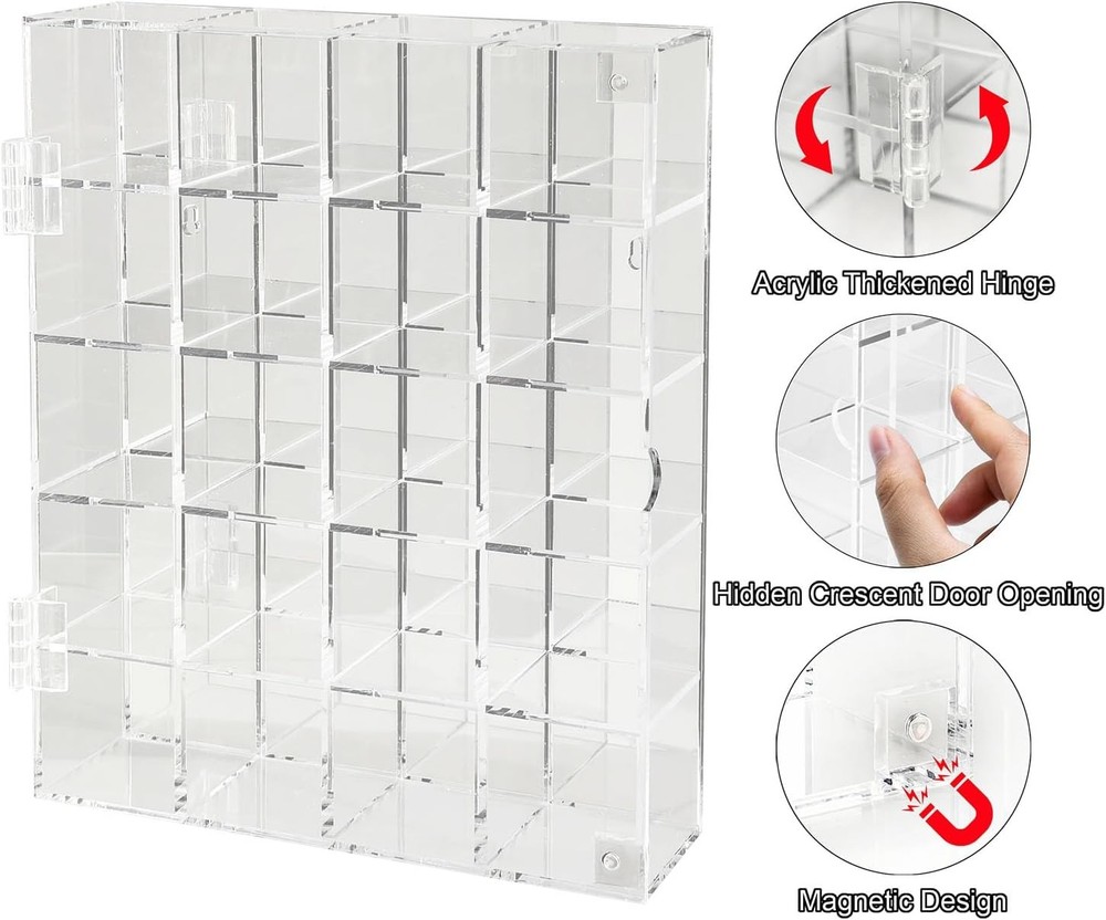 Acrylic Display Case Adjustable Clear Rock Display Case Shadow Box with Shelves