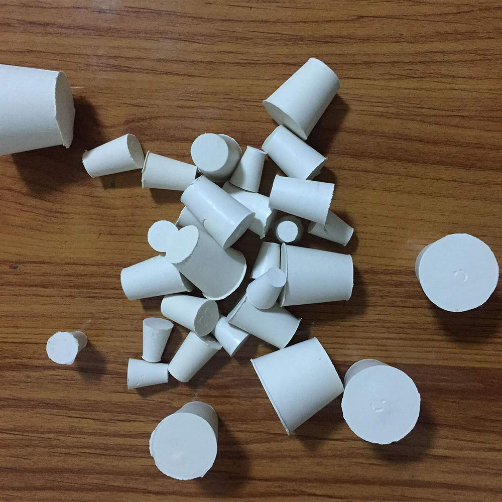 30 Packs (10 Assorted Sizes) 000#-7# Solid Rubber Stoppers White Lab Plug Sol...