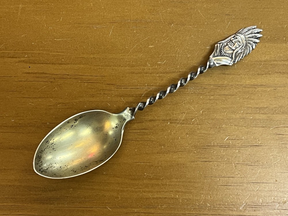 Native American Twisted Sterling Silver Souvenir Spoon