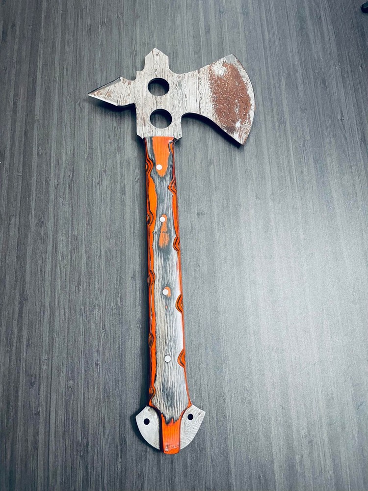 Throwing Axe with Leather Sheath Custom Viking Handle