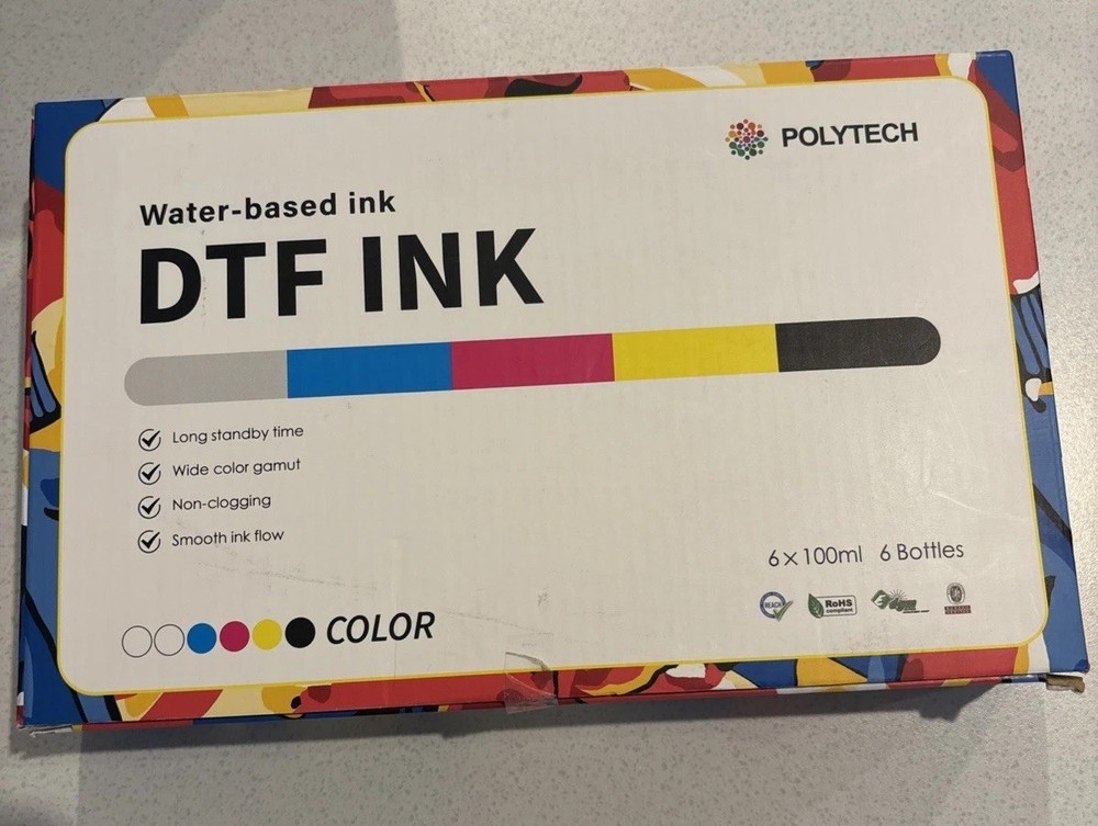 Polytech DTF Ink 600ML (100ML X 6) 6 Bottles Total