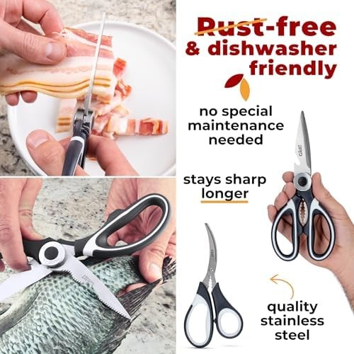 Kitchen Shears by Gidli Includes Seafood Scissors As a Bonus