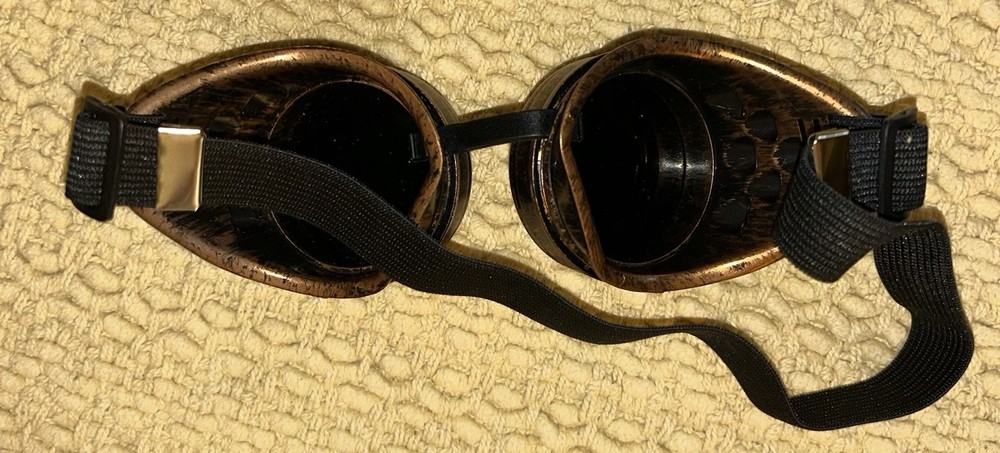 Steampunk Brown Round Goggles with Black Strap