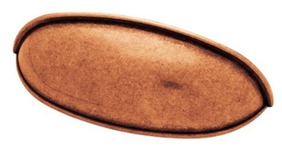 2-1/2" or 3" Dual Mount Cup Pull Antique Copper