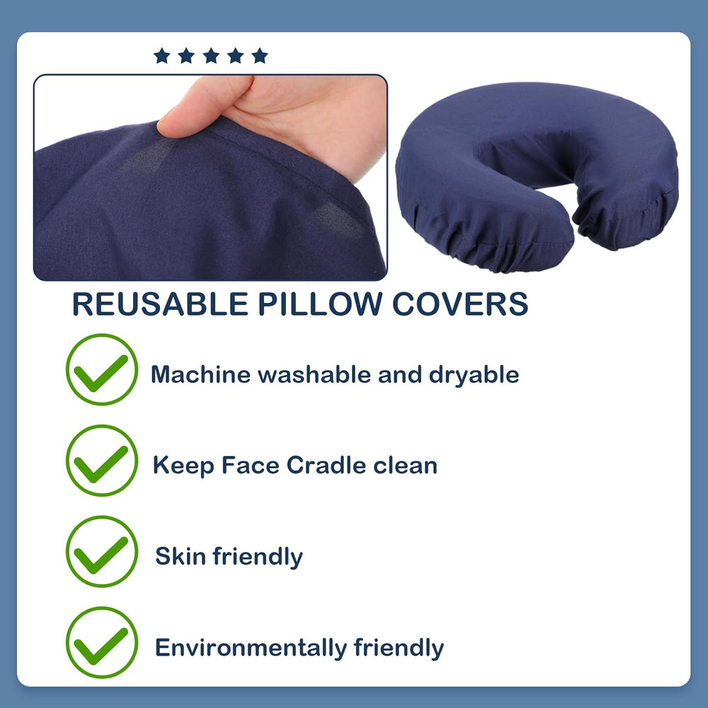 12 Pcs Face Cradle Covers for Massage Head Rest Microfiber Reusable Soft Thicker