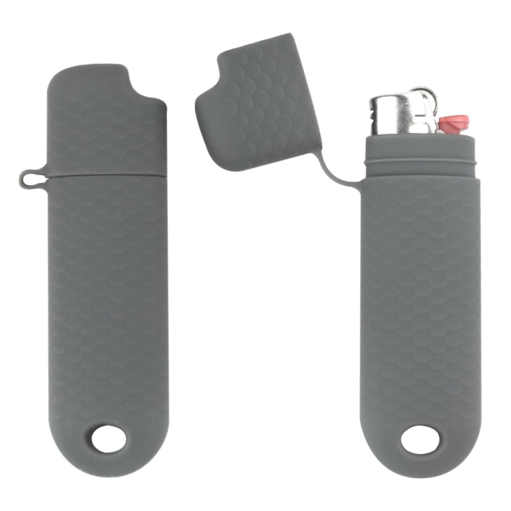 2 Pcs Waterproof Lighter Case Cover Holder for BIC Regular Lighters 2, Gray