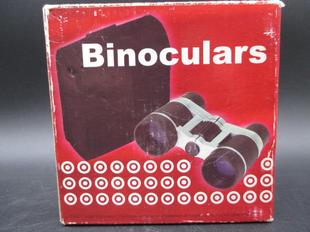 Vintage 2001 Target Binoculars Y2K Gift Compact Folding Case Strap