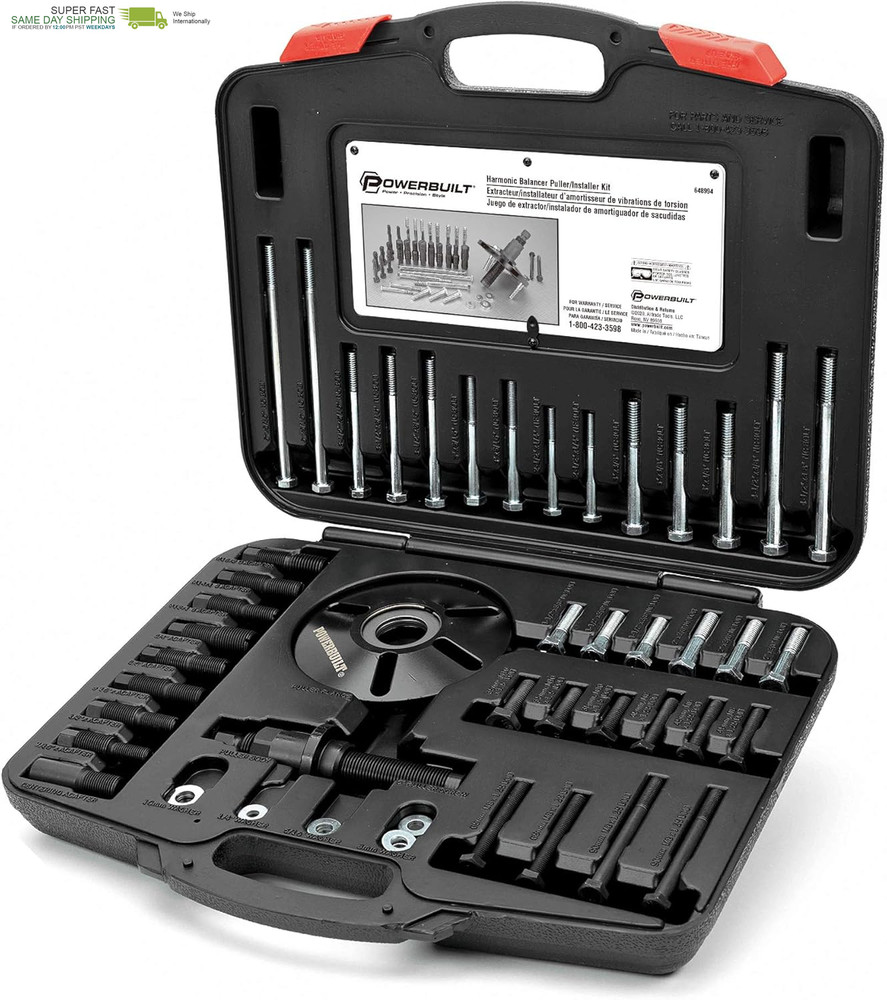 Powerbuilt Harmonic Balancer Puller Set, Remove and Install, Balancers on Car Ve