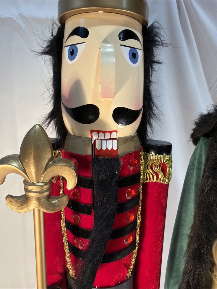 42" Christmas Black African American King Nutcracker Crown&Nutcracker Guards Set