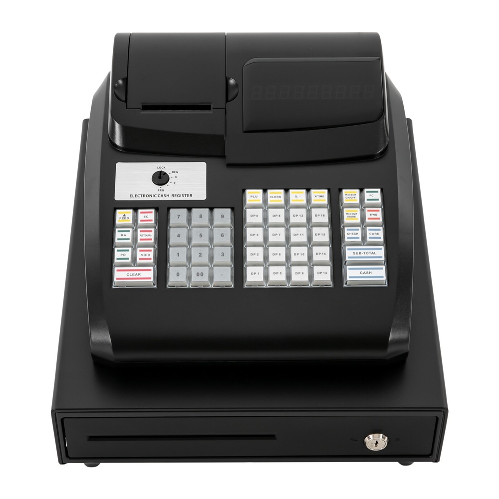 Electronic Cash Register with LED Display, 47 Keys & Secure Drawer