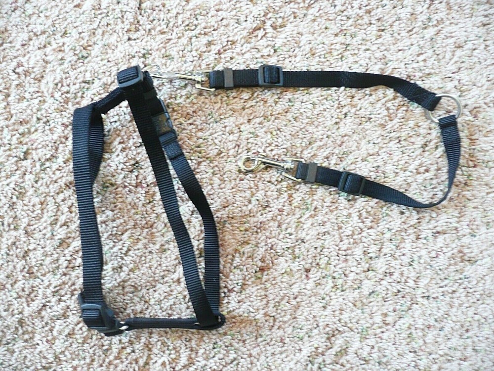 Adjustable Nylon Dog Harness Black 1/2" x 22 3/4"