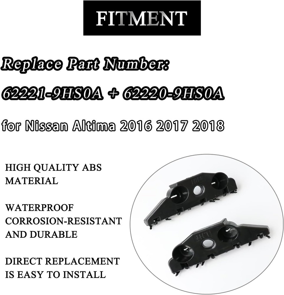 Fit for Altima 2016 2017 2018 Front Bumper Bracket Left and Right Side, Bumper M