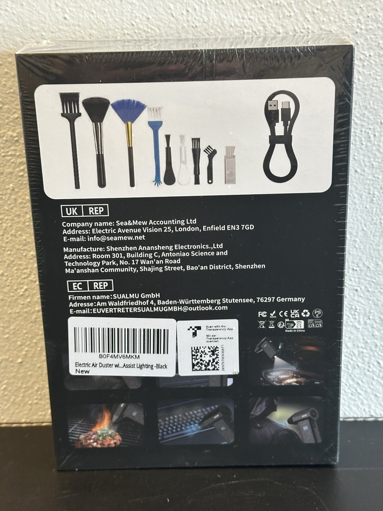 HSTOP Compressed Air Blower Duster Turbo Fan with Flashlight