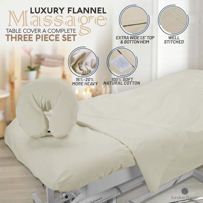 100% Cotton Massage Table Sheets Extra Thick Soft Fitted & Flat Covers Set New
